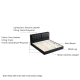 Linspire Obsidian Leather Small Queen Bed Frame