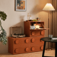Linspire Mosaic Set of 3 Modular Storage Cabinets, Warm Wood