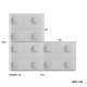 Linspire Mosaic Set of 3 Modular Storage Cabinets, Warm Wood