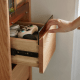 Linspire Oaklyn Solid Oak Slim Display Cabinet with Drawers