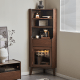 Linspire Vista Walnut Corner Storage Cabinet