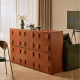 Linspire Mosaic Set of 6 Modular Storage Cabinets, Warm Wood