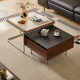 Linspire Ursula Nesting Coffee Table Set with Drawer and Glass Top