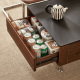 Linspire Ursula Nesting Coffee Table Set with Drawer and Glass Top