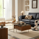 Linspire Ursula Nesting Coffee Table Set with Drawer and Glass Top