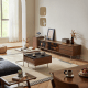 Linspire Ursula Nesting Coffee Table Set with Drawer and Glass Top