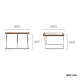 Linspire Ursula Nesting Coffee Table Set with Drawer and Glass Top