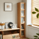 Linspire Oaklyn Solid Oak Slim Display Cabinet with Glass Flip Doors
