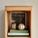 Linspire Oaklyn Solid Oak Slim Display Cabinet with Glass Flip Doors