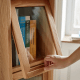 Linspire Oaklyn Solid Oak Slim Display Cabinet with Glass Flip Doors