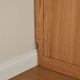 Linspire Oaklyn Solid Oak Slim Display Cabinet with Glass Flip Doors