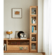 Linspire Oaklyn Solid Oak Slim Display Cabinet with Glass Flip Doors