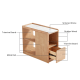 Linspire Cubby Sintered Stone Top Side Table with Castors, 30x70x62cm, Natural