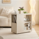 Linspire Cubby Sintered Stone Top Side Table with Castors, 30x63x63cm, Off-White