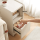 Linspire Cubby Sintered Stone Top Side Table with Castors, 30x63x63cm, Off-White