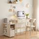 Linspire Cubby Sintered Stone Top Side Table with Castors, 30x63x63cm, Off-White