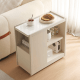 Linspire Cubby Sintered Stone Top Side Table with Castors, 30x63x63cm, Off-White