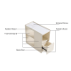 Linspire Cubby Sintered Stone Top Side Table with Castors, 30x63x63cm, Off-White