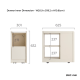 Linspire Cubby Sintered Stone Top Side Table with Castors, 30x63x63cm, Off-White
