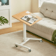 Linspire Islet Height Adjustable Pneumatic Side Table with Castors, Natural & White