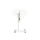 Linspire Islet Height Adjustable Pneumatic Side Table with Castors, Natural & White