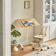 Linspire Islet Height Adjustable Pneumatic Side Table with Castors, Natural & White