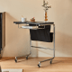 Linspire Trend Rolling Side Table with Storage, Black