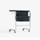 Linspire Trend Rolling Side Table with Storage, Black