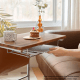 Linspire Trend Rolling Side Table with Storage, Black