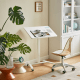 Linspire Islet Height Adjustable Pneumatic Side Table with Castors, White