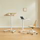 Linspire Islet Height Adjustable Pneumatic Side Table with Castors, White