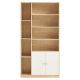 Linspire Noble Bookshelf with Storage Cabinet, Natural & White