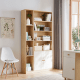 Linspire Noble Bookcase with Storage Cabinet, Natural & White