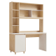 Linspire Noble Desk with Shelves, Natural & White