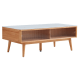 Linspire Ventus Solid Wood Coffee Table with Sintered Marble Top, Natural