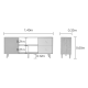 Linspire Juniper Sideboard, Grey & White & Natural