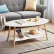 Linspire Juniper Double Layer Coffee Table, Natural & White