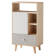 Linspire Juniper Storage Cabinet, Grey&White&Natural