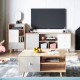 Linspire Juniper Storage Cabinet, Grey, White & Natural