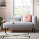 Linspire Flux 2-Seater Sofa with Sidetable, Left Armrest, Mist
