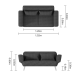 Linspire Fusion 2-Seater Sofa Bed, Grey