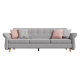 Linspire Monet 3.5-Seater Sofa Bed with Ottoman, Light Grey