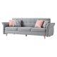 Linspire Monet 3.5-Seater Sofa Bed with Ottoman, Light Grey