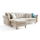 Linspire Monet 3 Seater Sofa Bed with Ottoman, Cream White