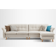 Linspire Monet 4-Seater Sofa Bed with Ottoman, Cream White