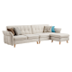 Linspire Monet 4 Seater Sofa with Ottoman, Cream White