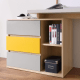 Linspire Slate Study Desk , Grey & White & Yellow