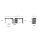 Linspire Slate Dual Study Desks and 2 Chairs Set, Grey & White & Yellow
