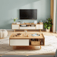 Linspire Karo Entertainment Unit, Natural & White