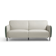 Linspire Gemini 3-Seater Leathaire Sofa, Grey & Moss Green